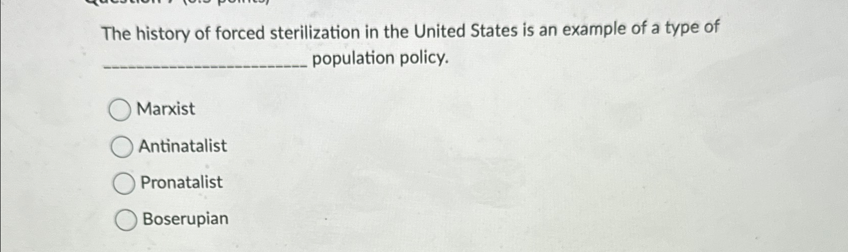 Solved The history of forced sterilization in the United
