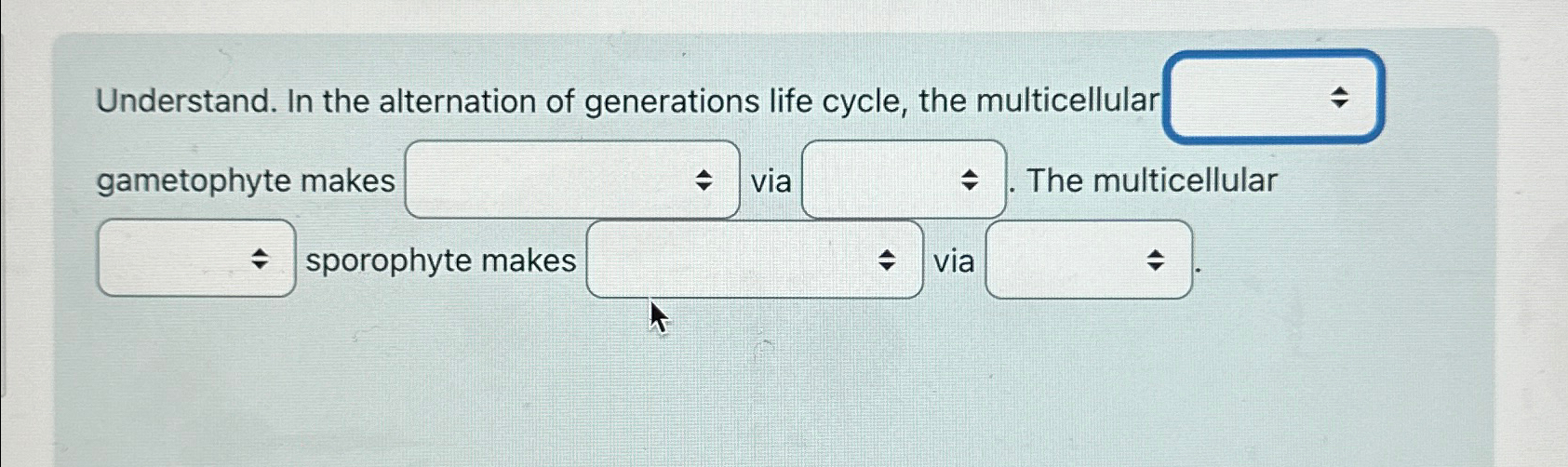 Solved Understand. In the alternation of generations life | Chegg.com
