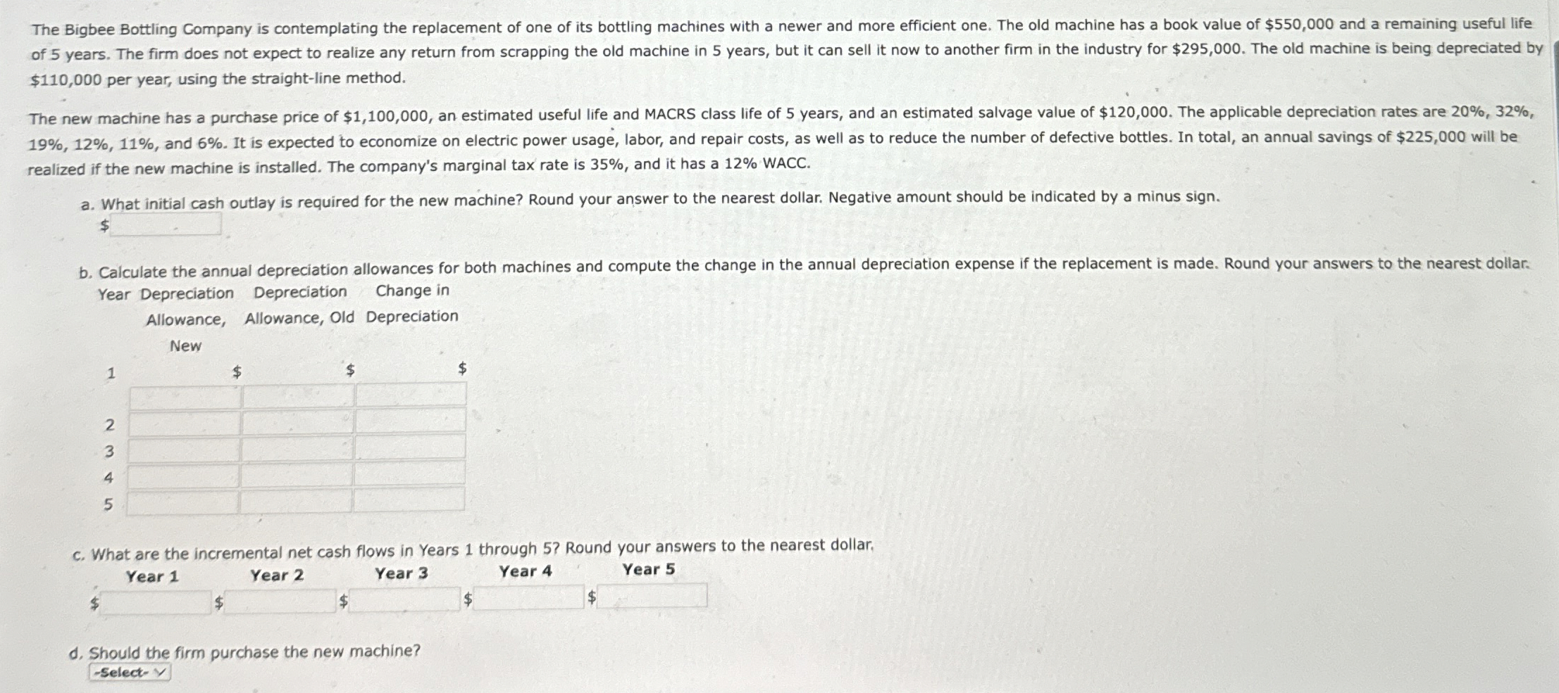 Solved The Bigbee Bottling Company is contemplating the