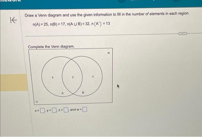 Solved Draw a Venn diagram and use the given information to | Chegg.com