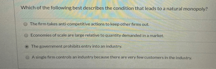 Solved Which Of The Following Best Describes The Condition | Chegg.com