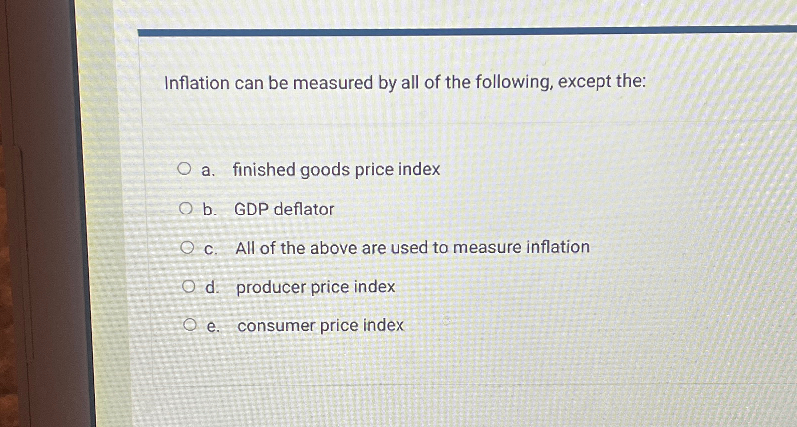 Solved Inflation can be measured by all of the following,