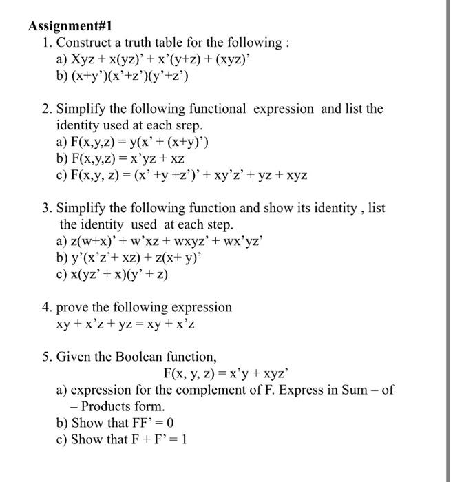 Solved Assignment1 1. Construct a truth table for the