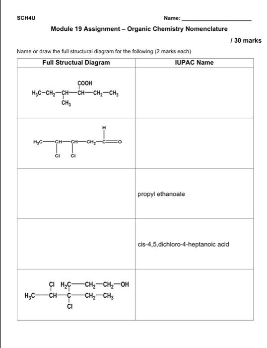 [Solved]: Name or Draw the full structural diagram for the f
