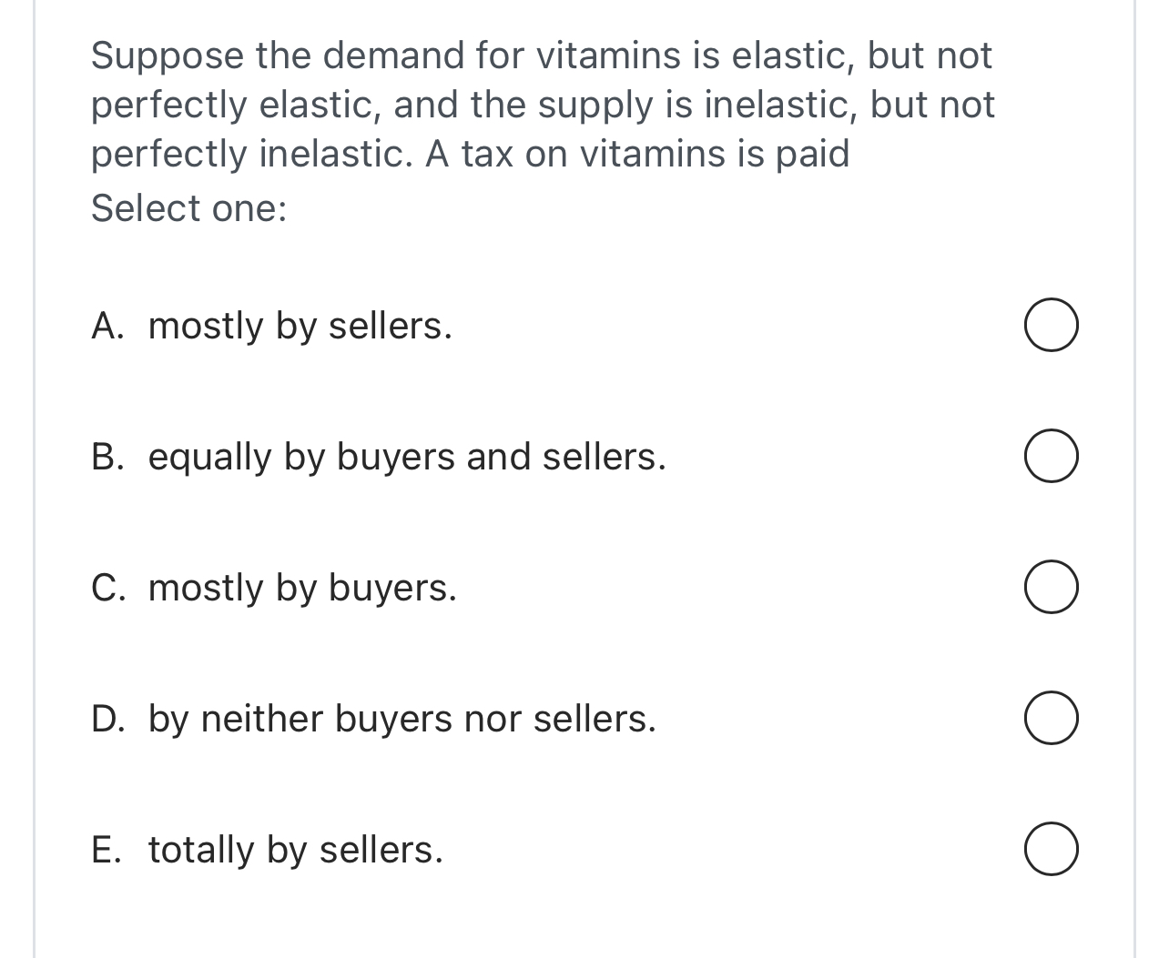 Solved Suppose the demand for vitamins is elastic, but not