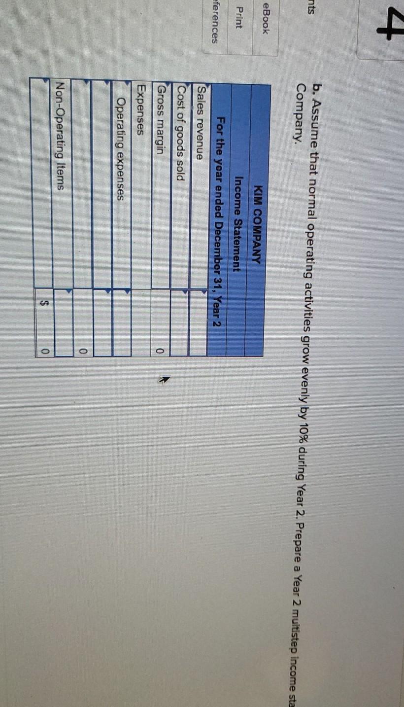 Solved 4 In Year 1, Kim Company sold land for 80,000 cash.