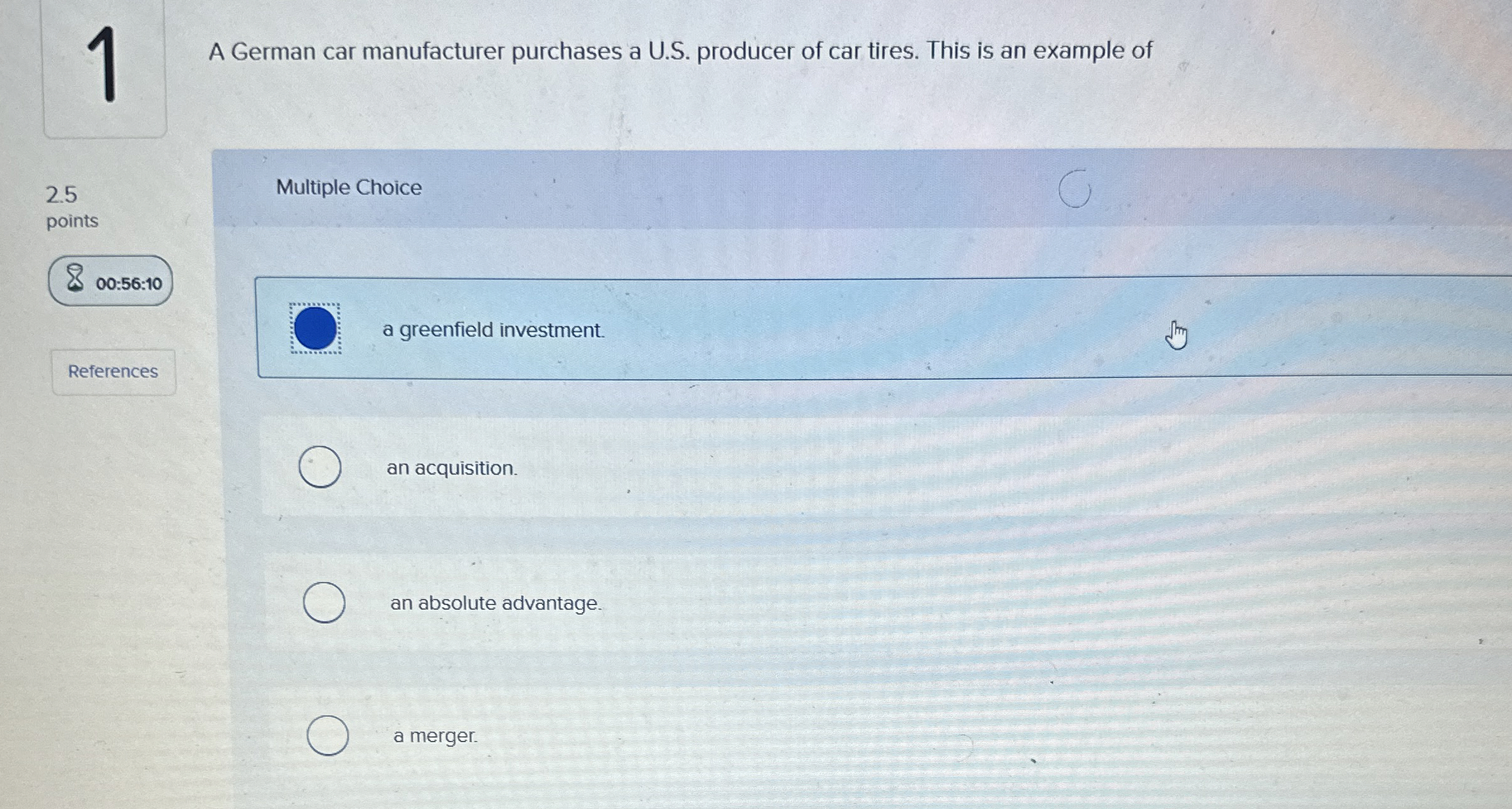 Solved 1A German car manufacturer purchases a U.S. ﻿producer