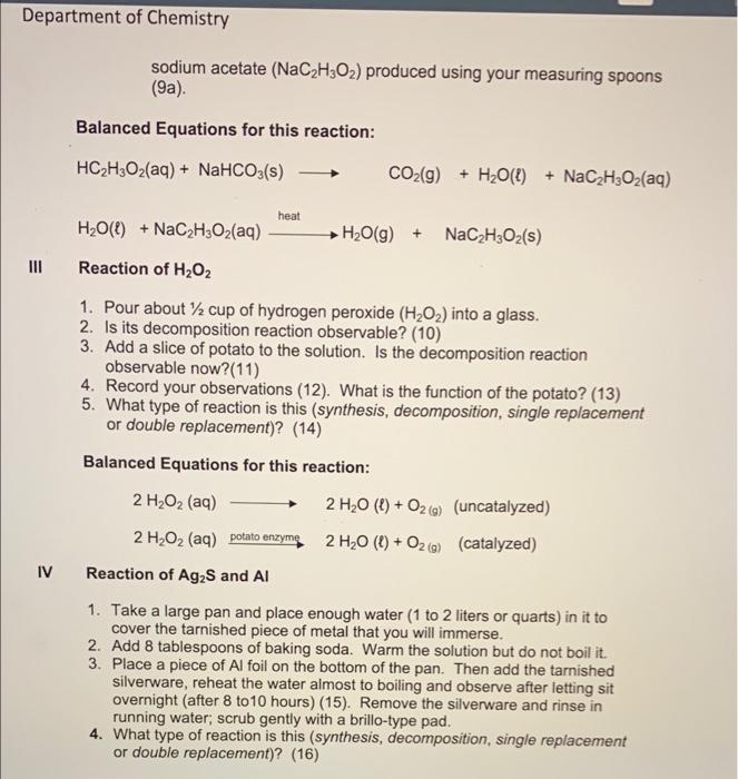 Solved LAB 5 REACTIONS A mixture of chemicals may interact
