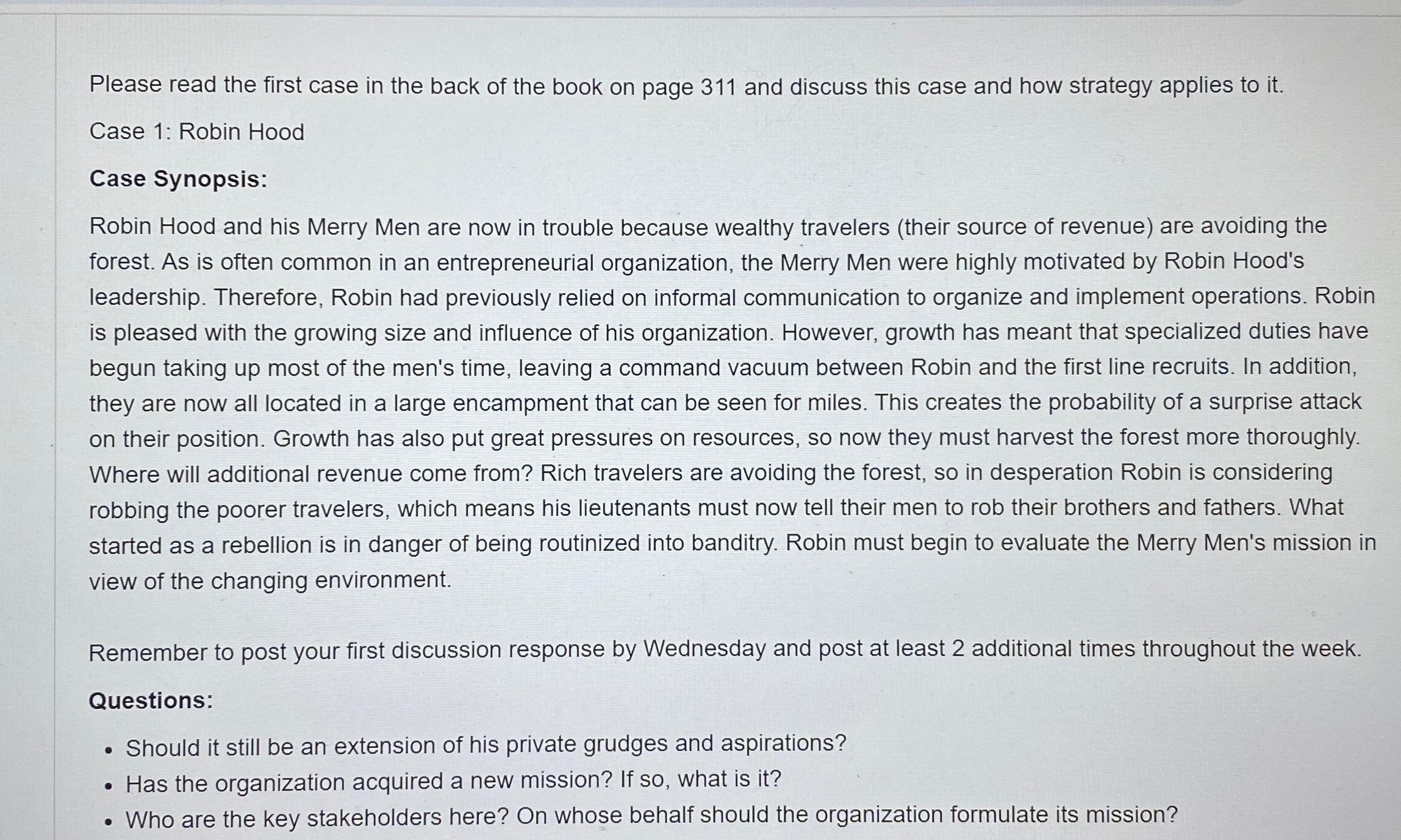 Solved Please read the first case in the back of the book on