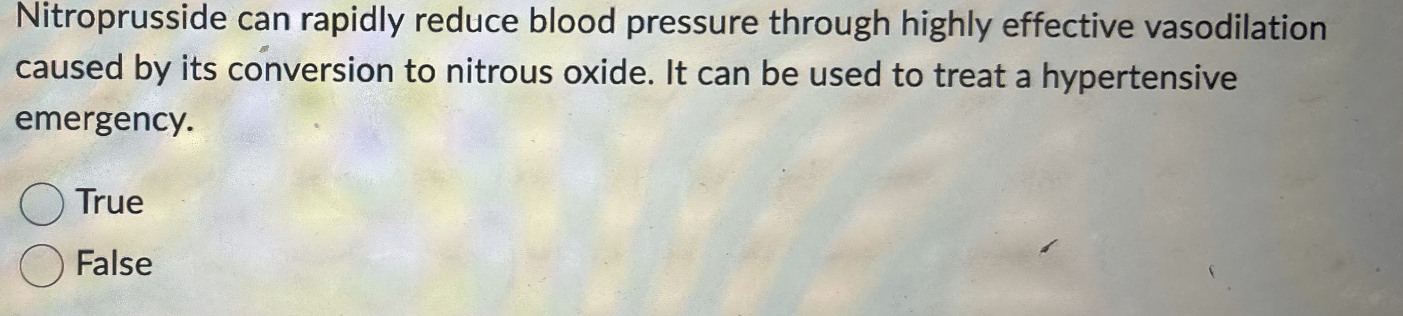 Solved Nitroprusside can rapidly reduce blood pressure
