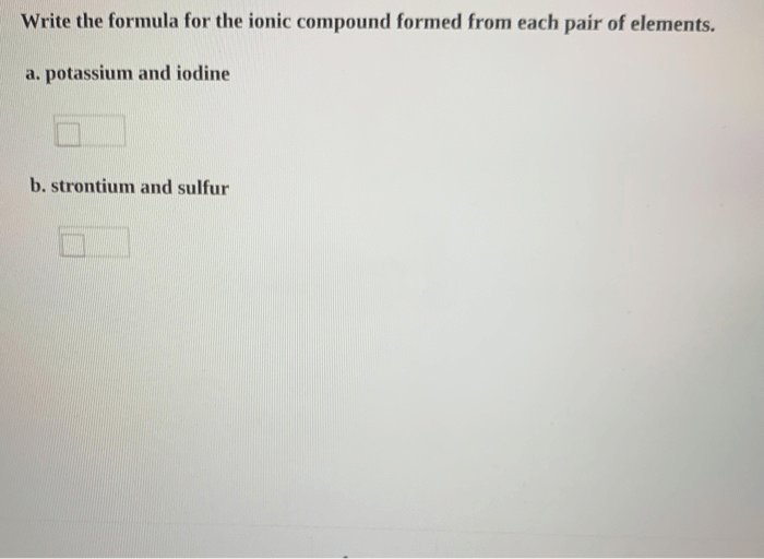 Solved Write The Formula For The Ionic Compound Formed Fr...