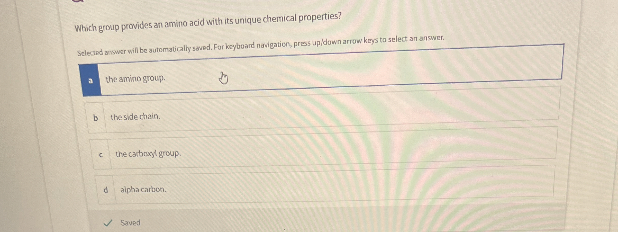 Solved Which group provides an amino acid with its unique