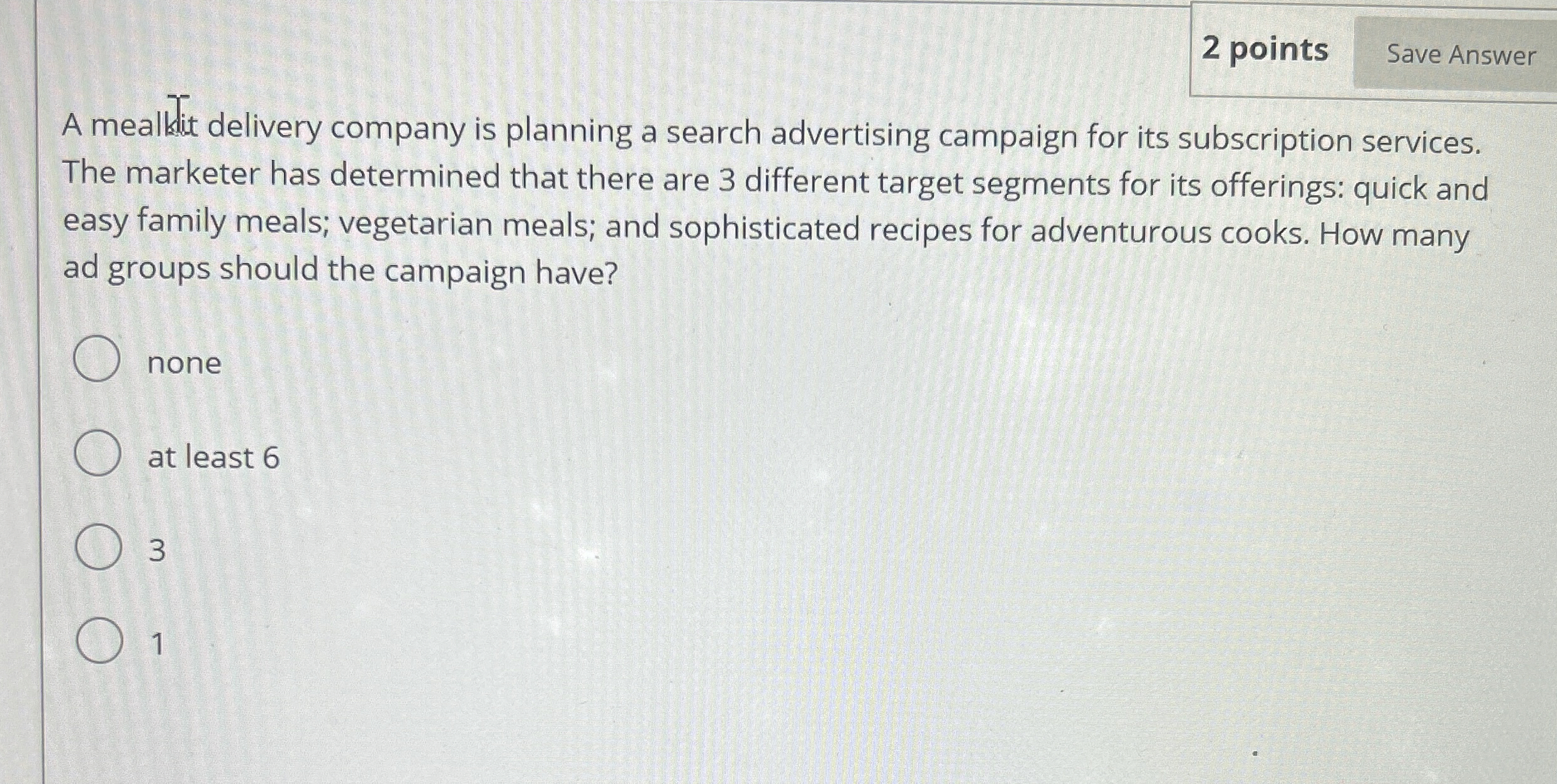 Solved 2 ﻿pointsA meallit delivery company is planning a