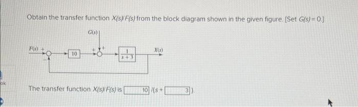 Solved Obtain the transfer function X(S)F(s) from the block | Chegg.com