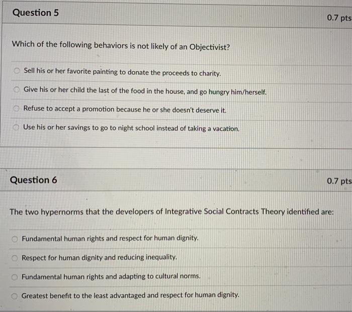 Solved Which of the following behaviors is not likely of an