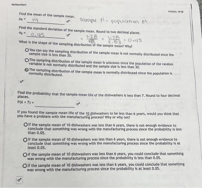 Solved Suppose a dishwasher has a mean life of 14 years with | Chegg.com