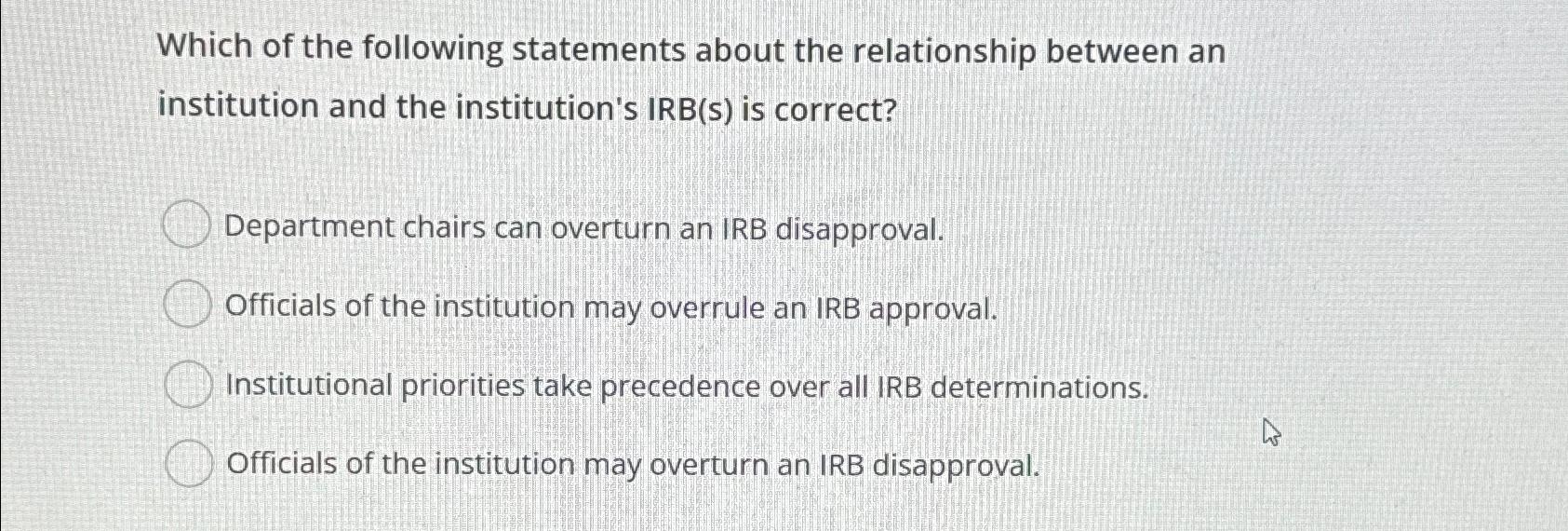 Solved Which of the following statements about the