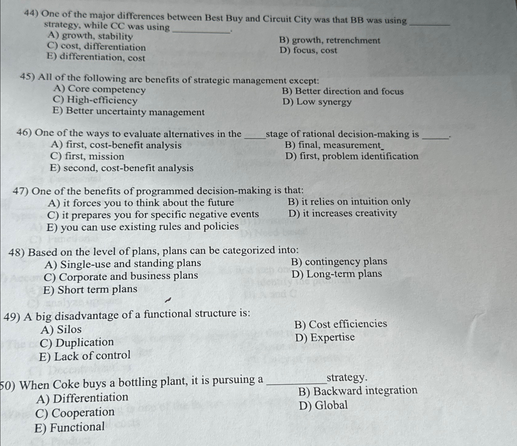 Solved One of the major differences between Best Buy and
