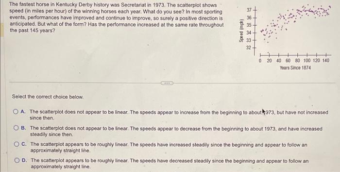 Solved The fastest horse in Kentucky Derby history was | Chegg.com