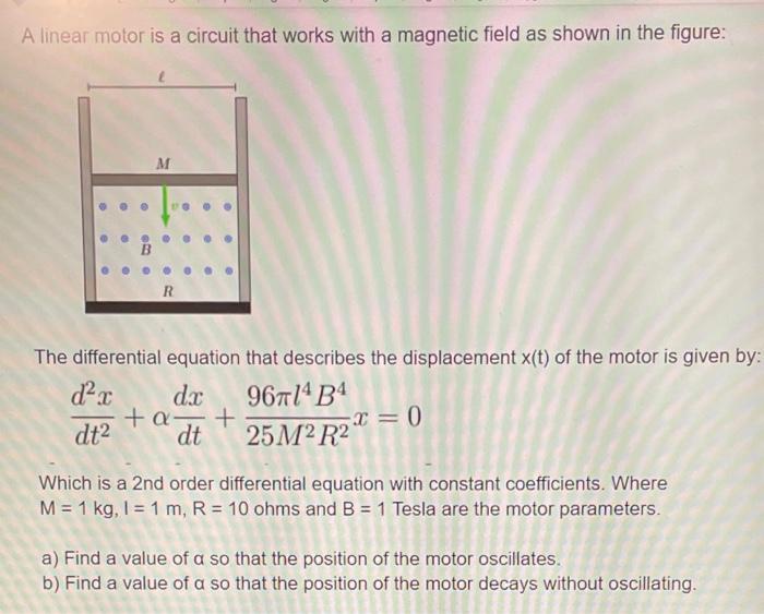 Solved A linear motor is a circuit that works with a | Chegg.com
