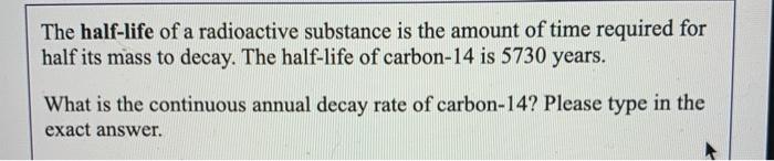 Solved The Halflife Of A Radioactive Substance Is The Am...