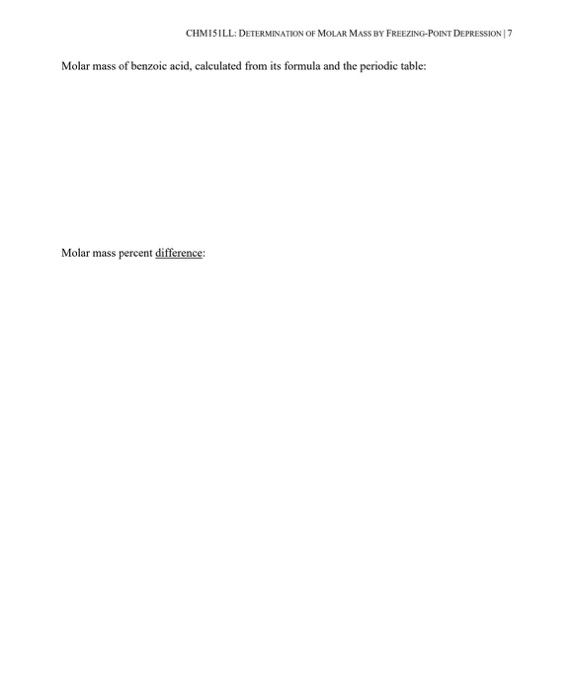 Solved Freezing Point Depression ( Delta Tf) = 5.4 °C Lau...