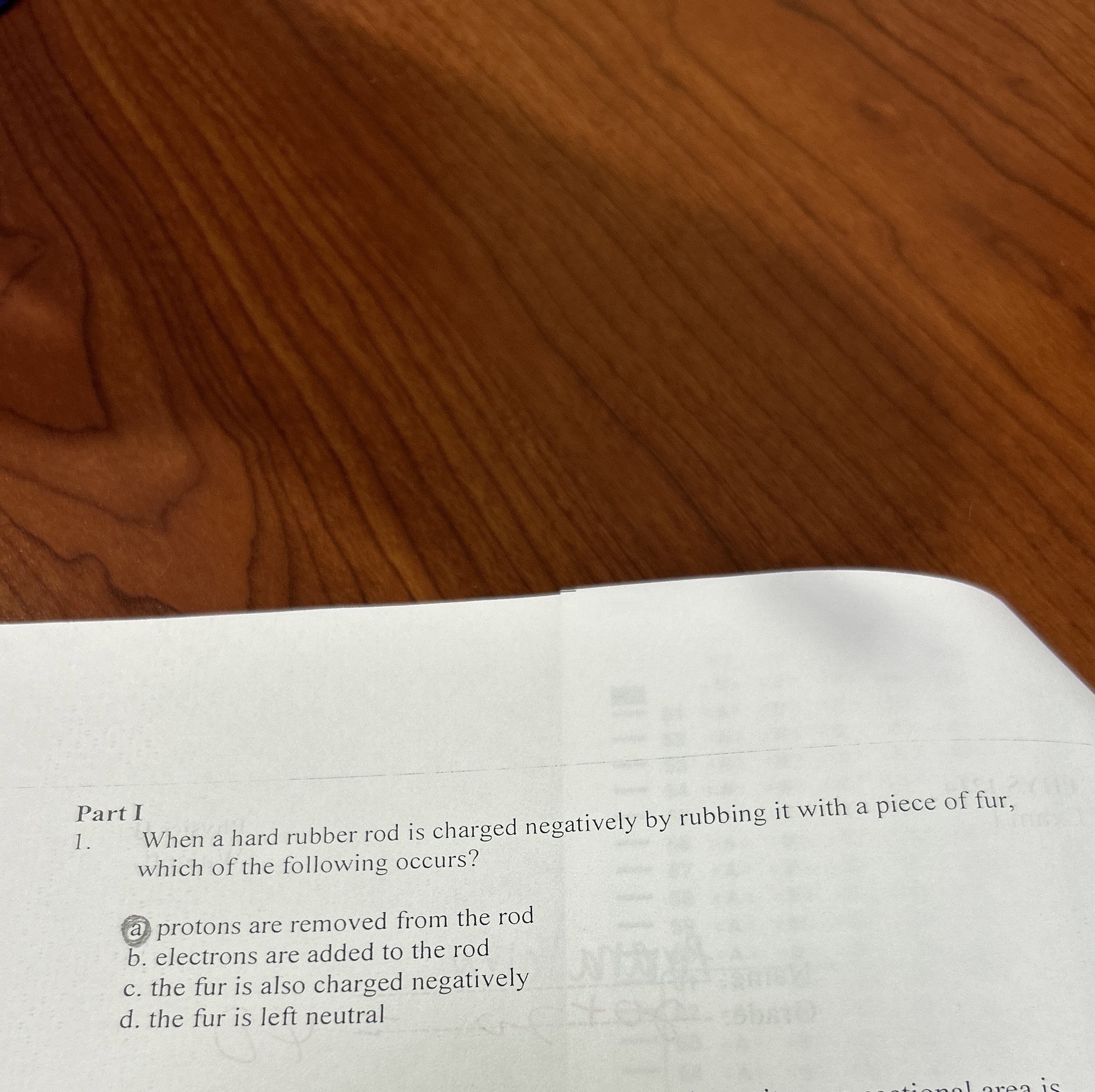 Solved Part IWhen a hard rubber rod is charged negatively by