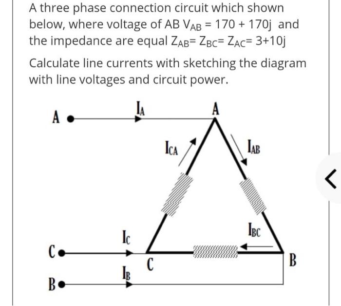 Solved A three phase connection circuit which shown below, | Chegg.com