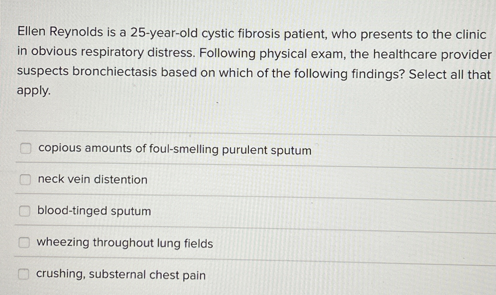 Solved Ellen Reynolds is a 25yearold cystic fibrosis