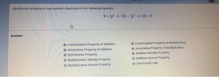 Solved Identify The Property Of Real Numbers Illustrated In | Chegg.com