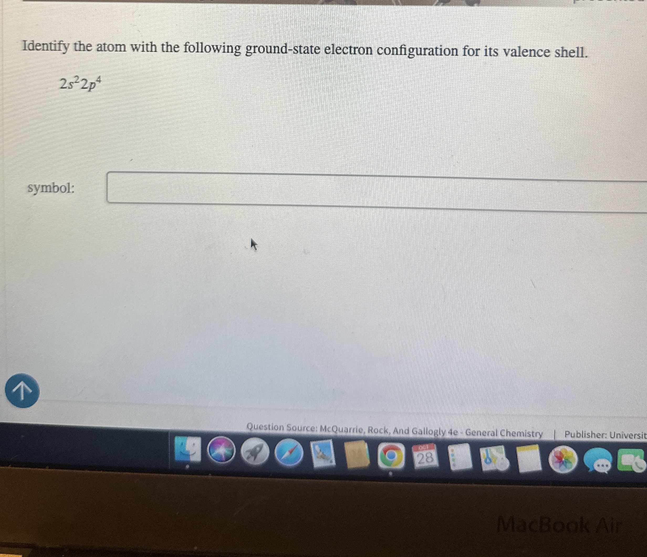 Solved Identify the atom with the following groundstate