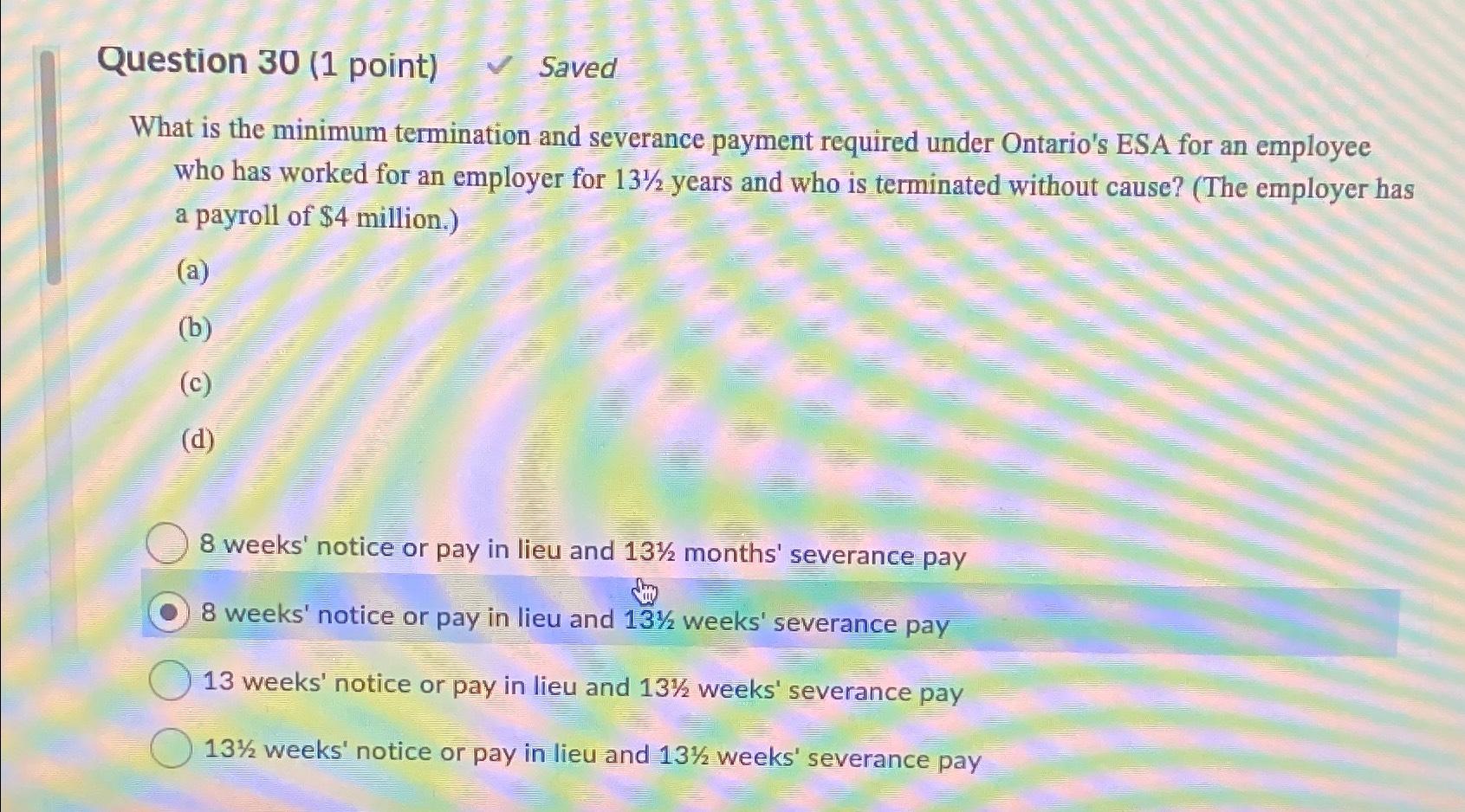 Solved Question 30 (1 ﻿point) ﻿SavedWhat is the minimum