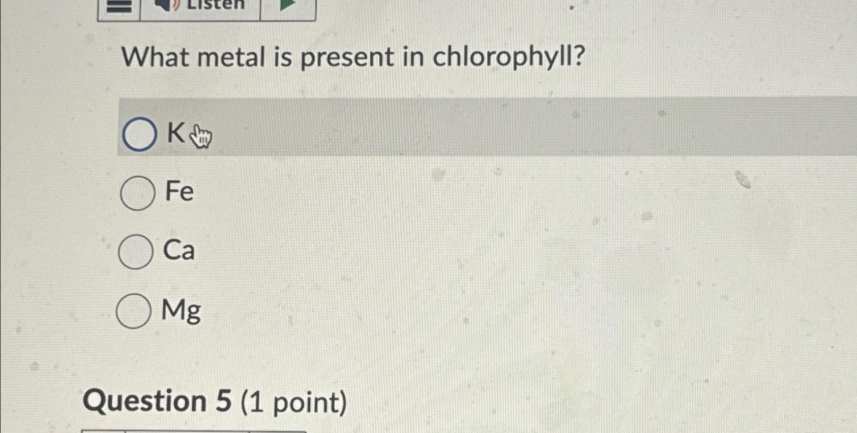 Solved What metal is present in