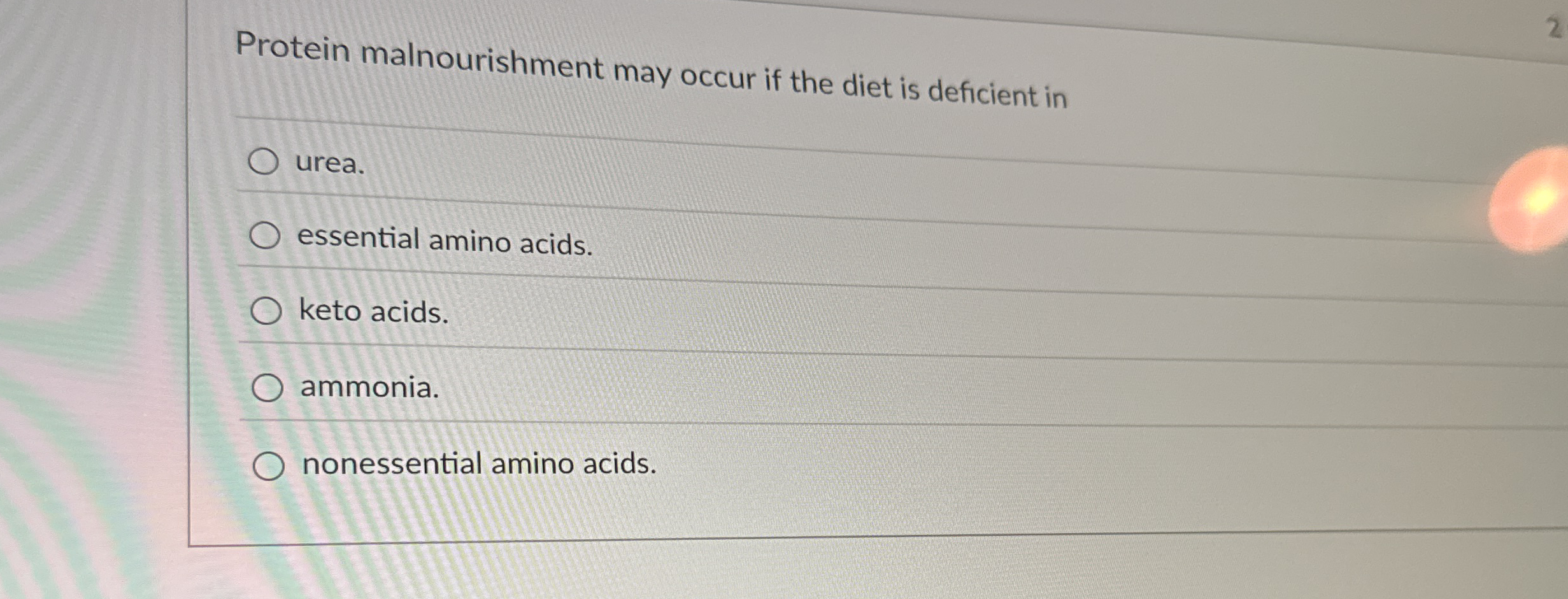 Solved Protein malnourishment may occur if the diet is