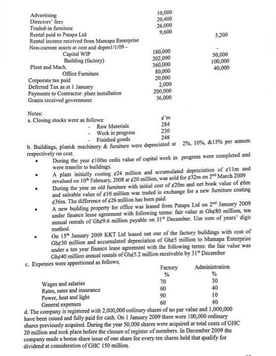 Solved ASSIGNMENT QUESTIONKKT Ltd, a manufacturing Company,