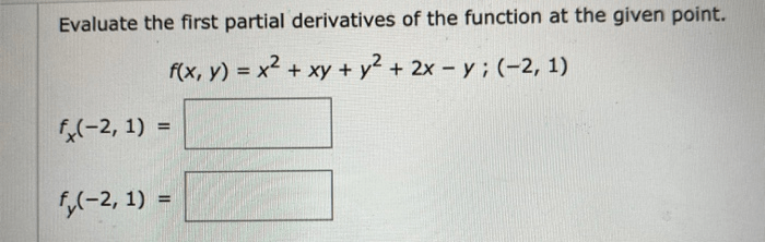 Solved Evaluate The First Partial Derivatives Of The Func...