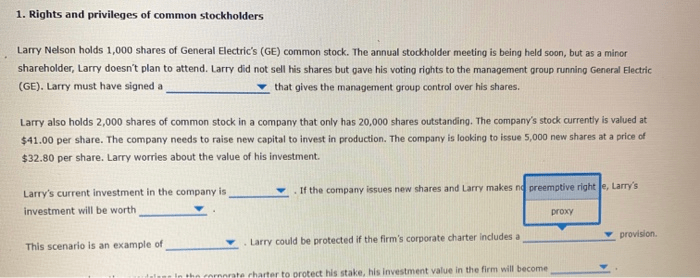 Larry Nelson holds 1,000 shares of General Electric's