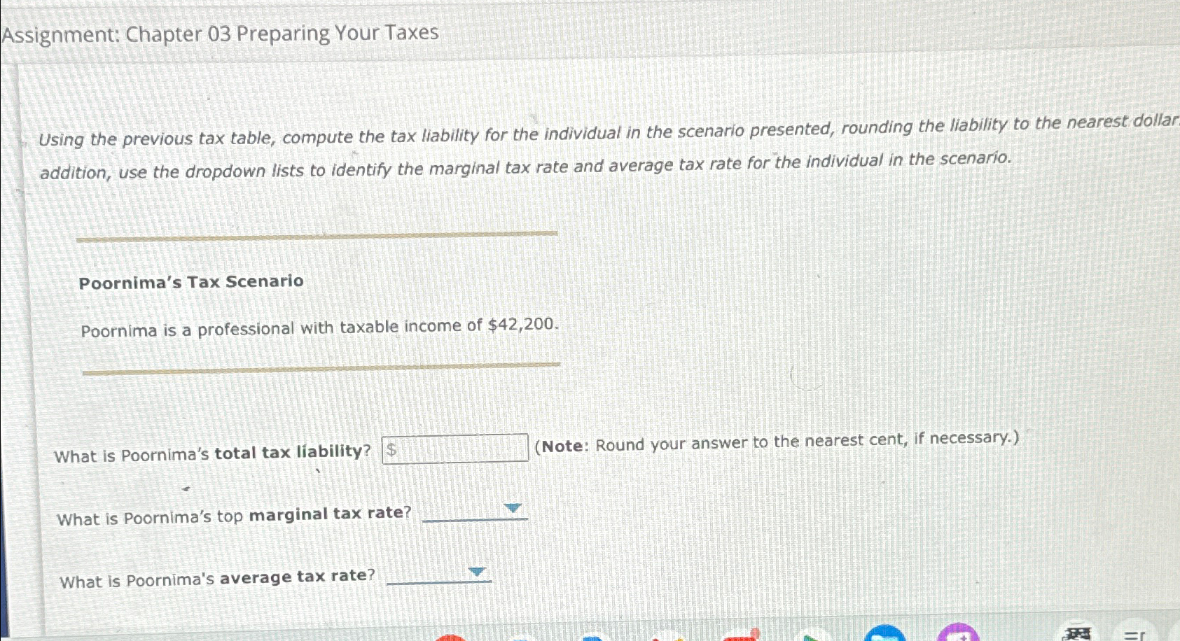 Solved Assignment Chapter 03 ﻿Preparing Your TaxesUsing the