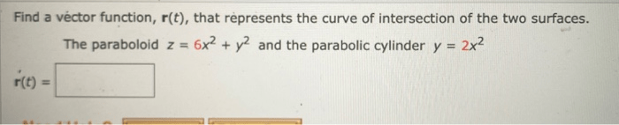 Solved Find A Vector Function, R(t), That Represents The