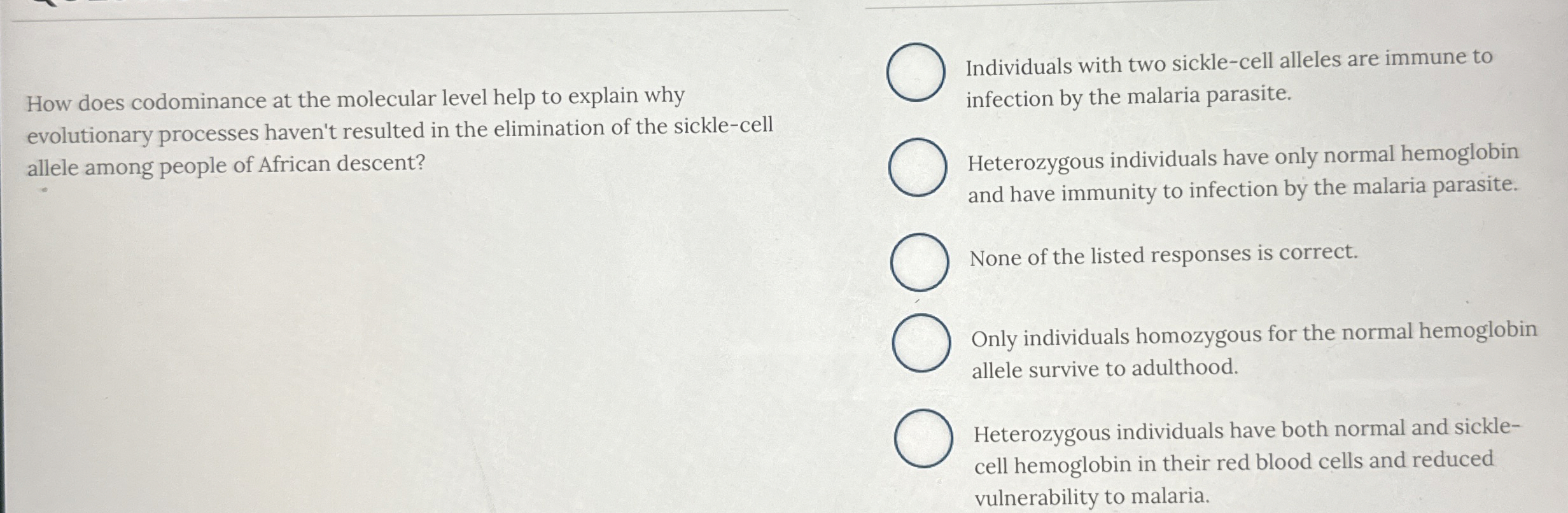 Solved How does codominance at the molecular level help to