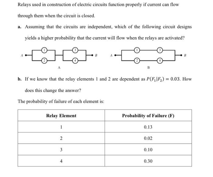 Solved Relays used in construction of electric circuits