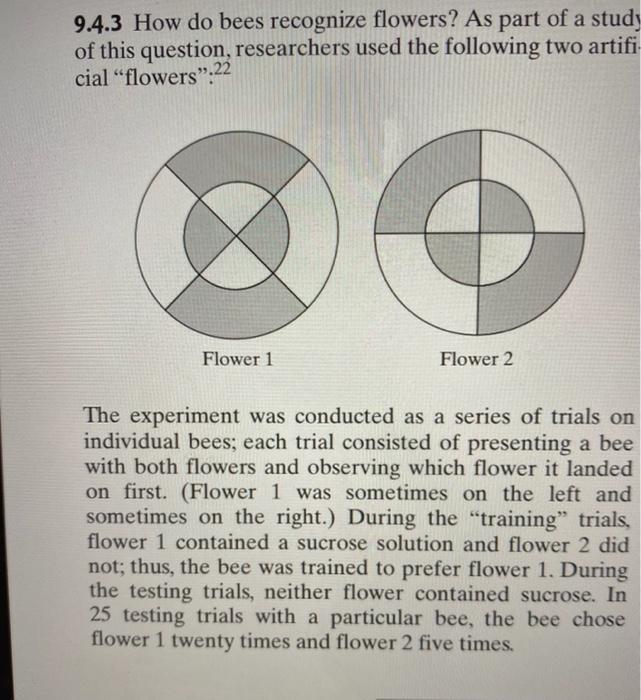 Solved 9.4.3 How do bees recognize flowers? As part of a