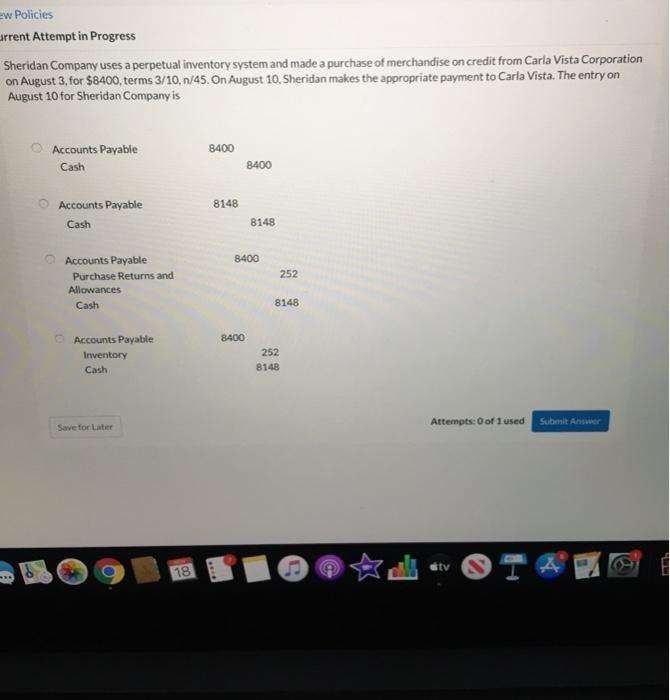 Solved Ew Policies Urrent Attempt In Progress Sheridan Co...