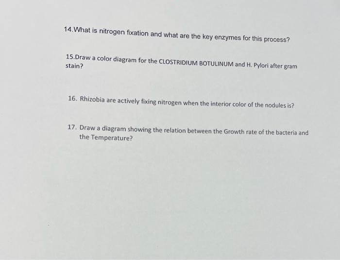 Solved 14. What is nitrogen fixation and what are the key | Chegg.com