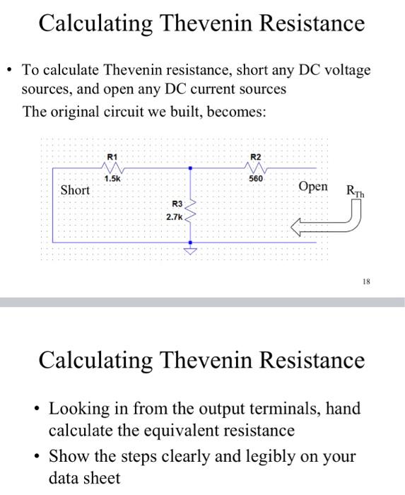 Solved Calculating Thevenin Resistance • To calculate