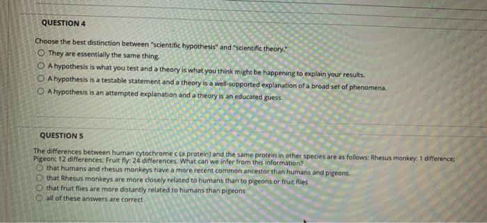 Solved Question 4 Choose The Best Distinction Between | Chegg.com