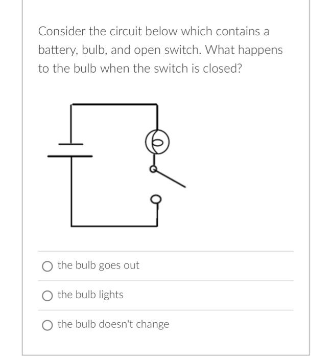Solved Consider the circuit below which contains a battery,