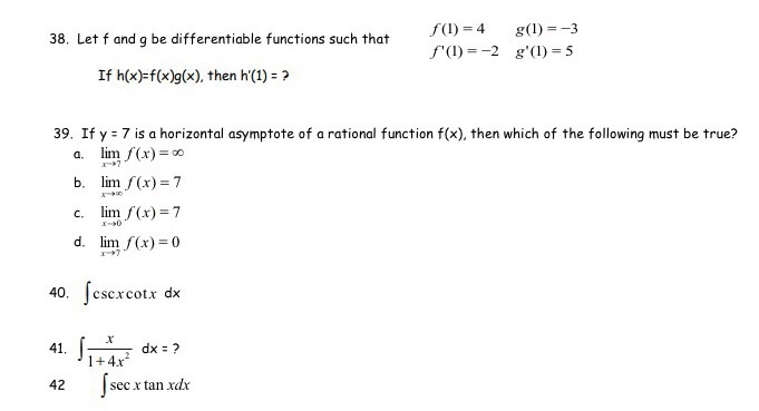 Solved 38. Let F And G Be Differentiable Functions Such That | Chegg.com