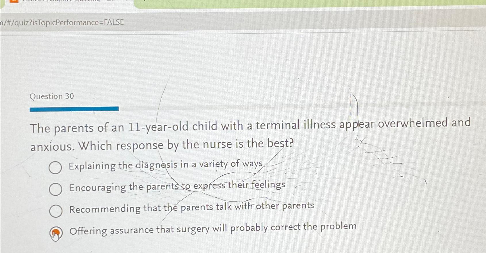 Solved Question 30The parents of an 11yearold child with a