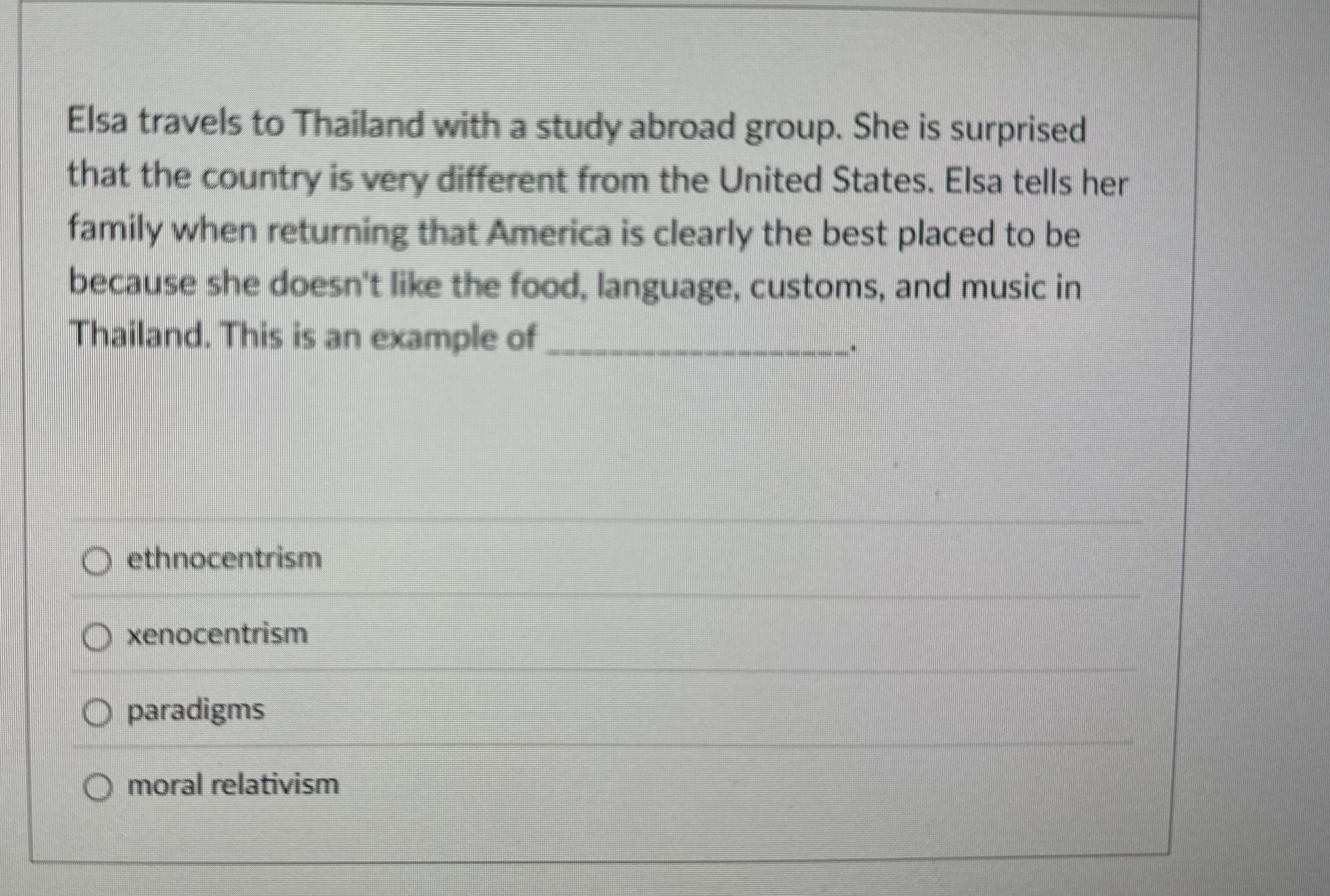 Solved Elsa travels to Thailand with a study abroad group.